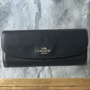 Black Leather Coach Wallet USED